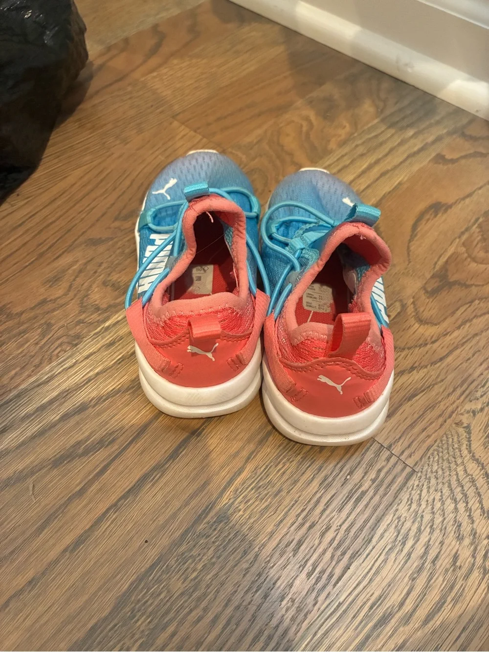 Puma Kids' Blue Pink Gradient Slip-On Athletic Shoes